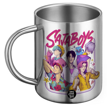 Huntrix Saja Boys, Ανοξείδωτη Μεταλλική Κούπα 450ml - Διπλού Τοιχώματος