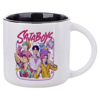 Huntrix Saja Boys, Κούπα κεραμική 400ml Λευκή/Μαύρη