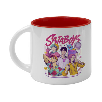 Huntrix Saja Boys, Κούπα κεραμική 400ml Λευκή/Κόκκινη