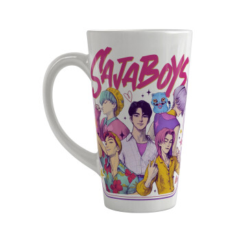 Huntrix Saja Boys, Κούπα κωνική Latte Μεγάλη, κεραμική, 450ml