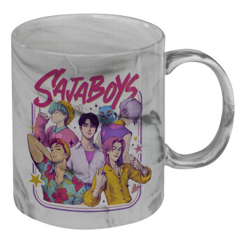 Huntrix Saja Boys, Κούπα κεραμική, marble style (μάρμαρο), 330ml