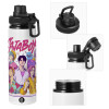 Metal water bottle with safety cap, aluminum 850ml