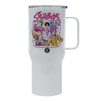 Huntrix Saja Boys, Tumbler με καπάκι, διπλού τοιχώματος (θερμό) 750L