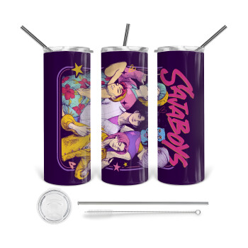 Huntrix Saja Boys, Tumbler stainless steel 600ml, with metal straw & cleaning brush