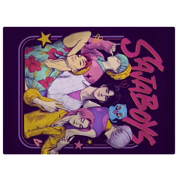 Huntrix Saja Boys — Επιφάνεια κοπής γυάλινη (38x28cm)