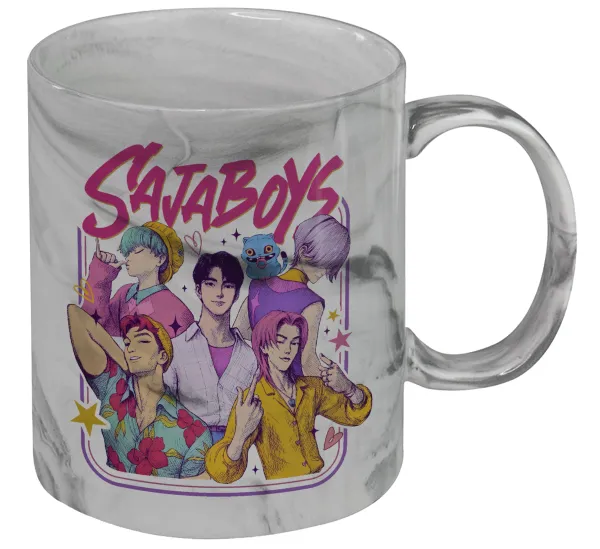 Huntrix Saja Boys — Κούπα κεραμική, marble style (μάρμαρο), 330ml
