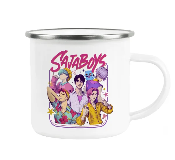 Huntrix Saja Boys — Metallic enamel cup white 360ml