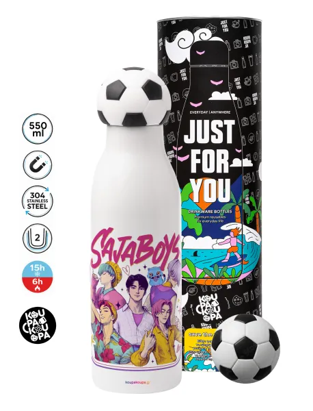 Huntrix Saja Boys — Soccer Metal mug thermos, double wall, 550ml