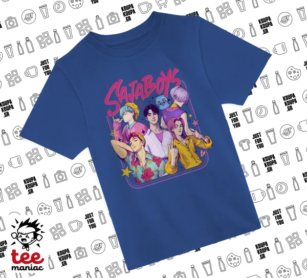 Huntrix Saja Boys — ΜΠΛΕ Παιδικό T-Shirt από 100% βαμβάκι, για κάθε μέρα. Vegan & OEKO-TEX πιστοποιημένο.