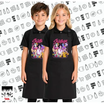 Huntrix Saja Boys, Μαύρη ΠΑΙΔΙΚΗ Ποδιά μακριά Σεφ ολόσωμη με τσέπες