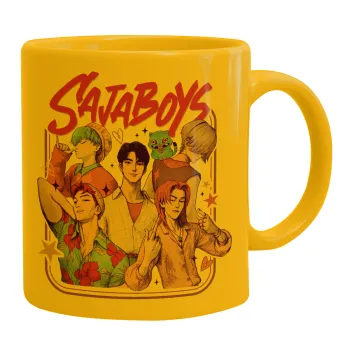 Huntrix Saja Boys, Κούπα, κεραμική κίτρινη, 330ml