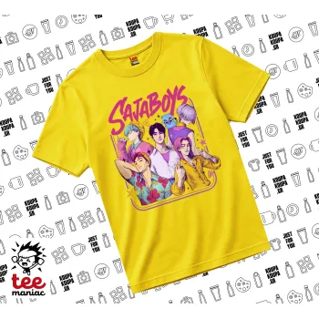 Huntrix Saja Boys, yellow childrens T-Shirt made of 100% cotton, for every day. Vegan & OEKO-TEX certified.