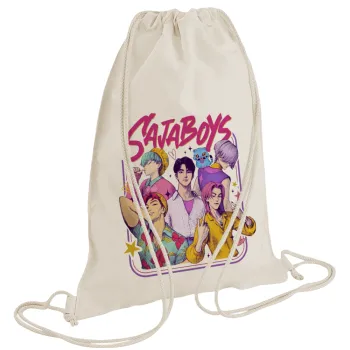 Huntrix Saja Boys, Backpack bag GYMBAG natural (28x40cm)