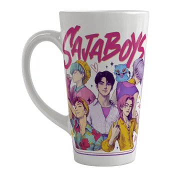 Huntrix Saja Boys, Κούπα κωνική Latte Μεγάλη, κεραμική, 450ml