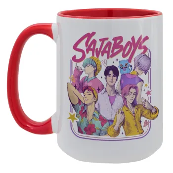 Huntrix Saja Boys, Κούπα Mega 15oz, κεραμική Κόκκινη, 450ml