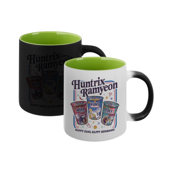 Ramyeon Huntrix, Κούπα Μαγική εσωτερικό πράσινο, κεραμική 330ml που αλλάζει χρώμα με το ζεστό ρόφημα