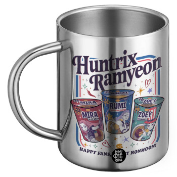 Ramyeon Huntrix, Ανοξείδωτη Μεταλλική Κούπα 450ml - Διπλού Τοιχώματος