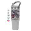 ΓΚΡΙ χρώματος Θερμός Ανοξείδωτο 890ml (30oz) με χερούλι