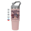 ΡΟΖ χρώματος Θερμός Ανοξείδωτο 890ml (30oz) με χερούλι