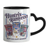 Mug heart black handle, ceramic, 330ml