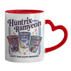 Mug heart red handle, ceramic, 330ml