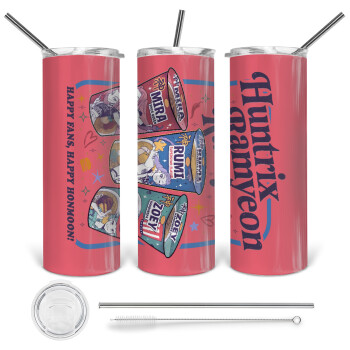 Ramyeon Huntrix, Tumbler stainless steel 600ml, with metal straw & cleaning brush