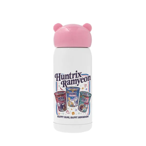 Ramyeon Huntrix — Pink stainless steel thermal flask, 320ml