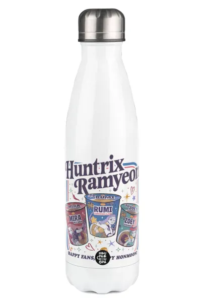 Ramyeon Huntrix — Μεταλλικό παγούρι θερμός Λευκό (Stainless steel), διπλού τοιχώματος, 500ml