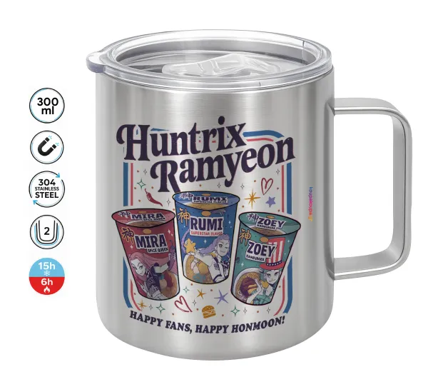 Ramyeon Huntrix — Κούπα Ανοξείδωτη διπλού τοιχώματος 300ml με καπάκι διατήρησης θερμοκρασίας