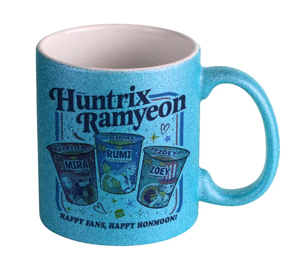 Ramyeon Huntrix — Κούπα Σιέλ Glitter που γυαλίζει, κεραμική, 330ml