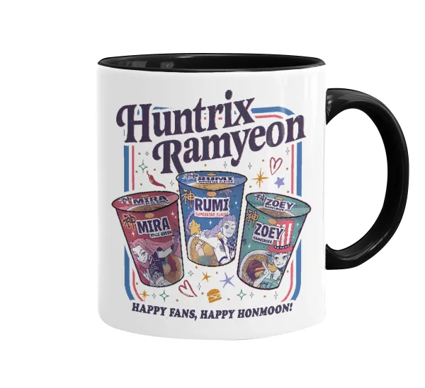 Ramyeon Huntrix — Κούπα χρωματιστή μαύρη, κεραμική, 330ml
