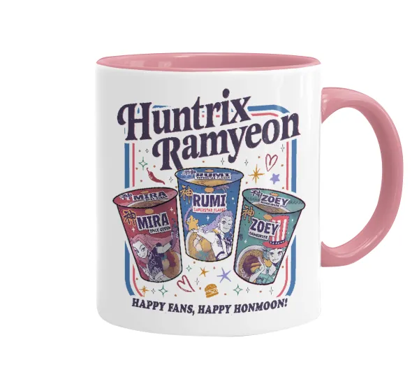 Ramyeon Huntrix — Κούπα χρωματιστή ροζ, κεραμική, 330ml