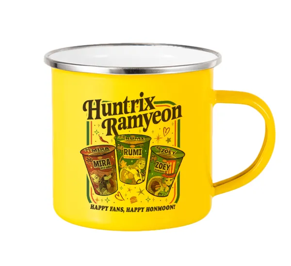 Ramyeon Huntrix — Κούπα Μεταλλική εμαγιέ Κίτρινη 360ml