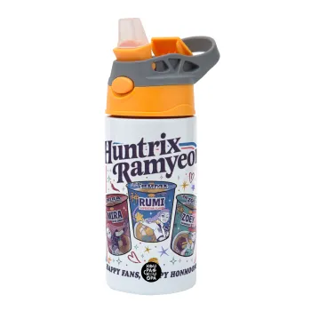 Ramyeon Huntrix, Παιδικό παγούρι θερμό, ανοξείδωτο, με καλαμάκι ασφαλείας, Πορτοκαλί/Γκρι (360ml) BPA-FREE