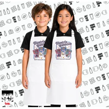 Ramyeon Huntrix, Λευκή ΠΑΙΔΙΚΗ Ποδιά μακριά Σεφ ολόσωμη με τσέπες