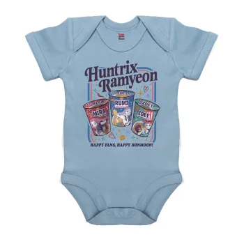 Ramyeon Huntrix, Βρεφικό φορμάκι μωρού, 0-18 μηνών, Μπλε, 100% Organic Cotton, κοντομάνικο