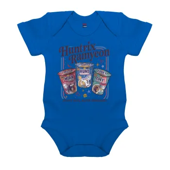 Ramyeon Huntrix, Βρεφικό φορμάκι μωρού, Μπλε Κοβαλτίου, 100% Organic Cotton, κοντομάνικο