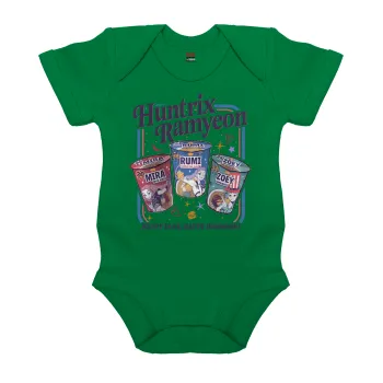 Ramyeon Huntrix, Βρεφικό φορμάκι μωρού, ΠΡΑΣΙΝΟ, 100% Organic Cotton, κοντομάνικο