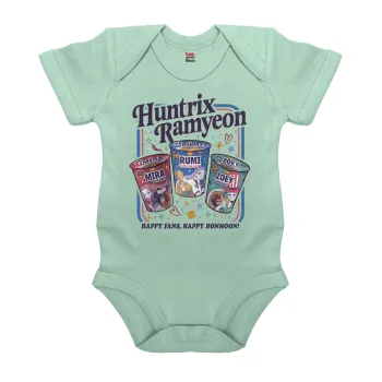 Ramyeon Huntrix, Βρεφικό φορμάκι μωρού, 0-18 μηνών, mint (Μέντα), 100% Organic Cotton, κοντομάνικο