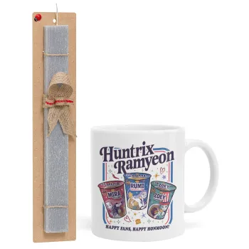 Ramyeon Huntrix, Πασχαλινή Λαμπάδα με Κούπα κεραμική (330ml) & κερί αρωματικό πλακέ (30cm) (ΓΚΡΙ)