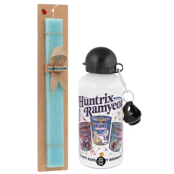 Ramyeon Huntrix, Πασχαλινή Λαμπάδα με παγούρι μεταλλικό αλουμινίου (500ml) & λαμπάδα αρωματική πλακέ (30cm) (ΤΙΡΚΟΥΑΖ)