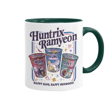 Ramyeon Huntrix, Κούπα χρωματιστή πράσινη, κεραμική, 330ml