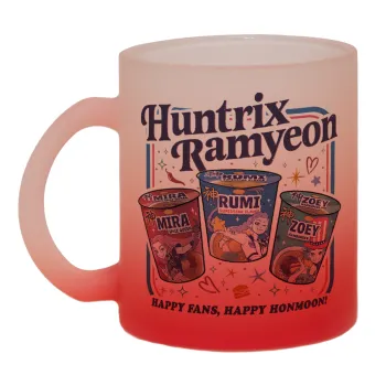 Ramyeon Huntrix, Κούπα γυάλινη δίχρωμη με βάση το κόκκινο ματ, 330ml