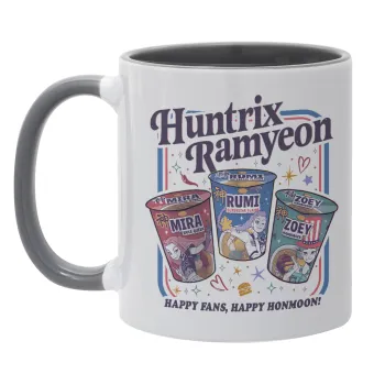 Ramyeon Huntrix, Κούπα χρωματιστή γκρι, κεραμική, 330ml