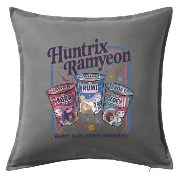 Ramyeon Huntrix, Μαξιλάρι καναπέ Γκρι 100% βαμβάκι, περιέχεται το γέμισμα (50x50cm)