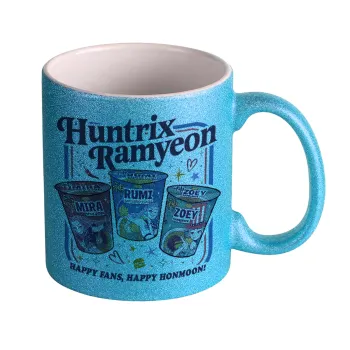 Ramyeon Huntrix, Κούπα Σιέλ Glitter που γυαλίζει, κεραμική, 330ml
