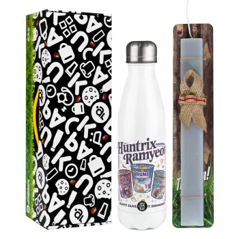 Ramyeon Huntrix, Easter candle, metallic white thermos bottle (500ml) & aromatic flat candle (30cm) (GRAY)