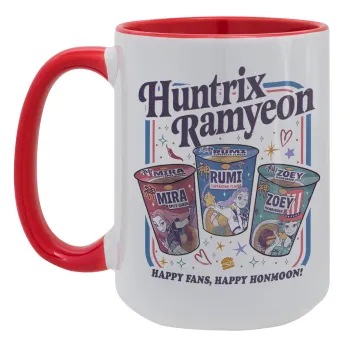 Ramyeon Huntrix, Κούπα Mega 15oz, κεραμική Κόκκινη, 450ml