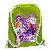Backpack bag GYMBAG LIME GREEN, with pocket (40x48cm) & thick cords