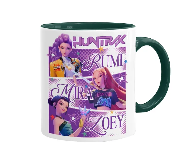 Huntrix Rumi Mira Zoey — Mug colored green, ceramic, 330ml
